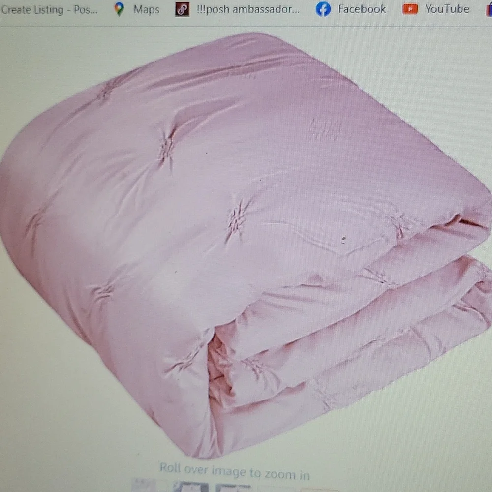 Heritage Club Pink Twin Comforter/Sham Embroidery Polyester Washable 66x86